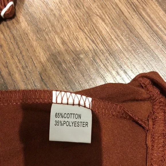 1. Alice & Elmer | NWT V-Neck Sundress with Buttons (Burnt Orange/Rust) - Picture 7 of 10